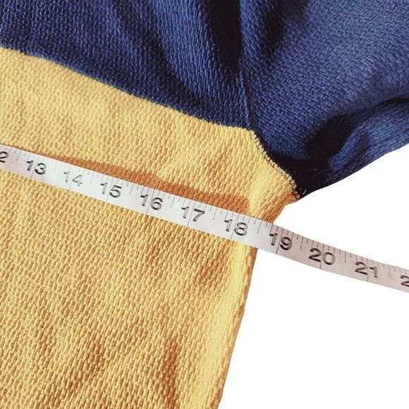 Hollister Womens Sz S ? Pullover Sweatshirt Hoodie Sweater Yellow Blue Knit - Picture 7 of 7